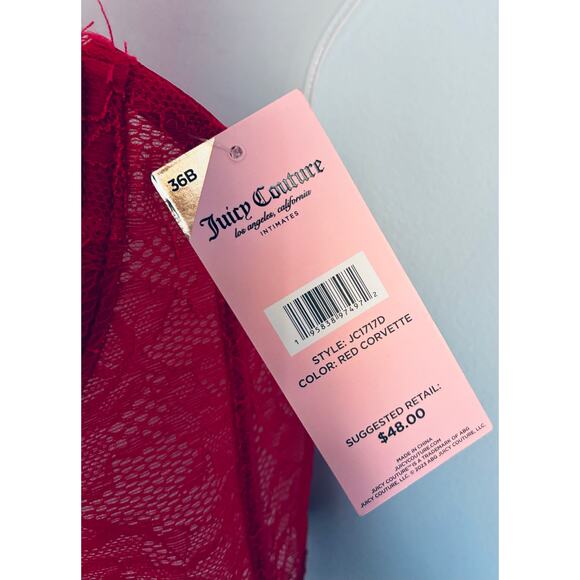 Juicy Couture Corset 36B Red Sexy Lace - Picture 8 of 10